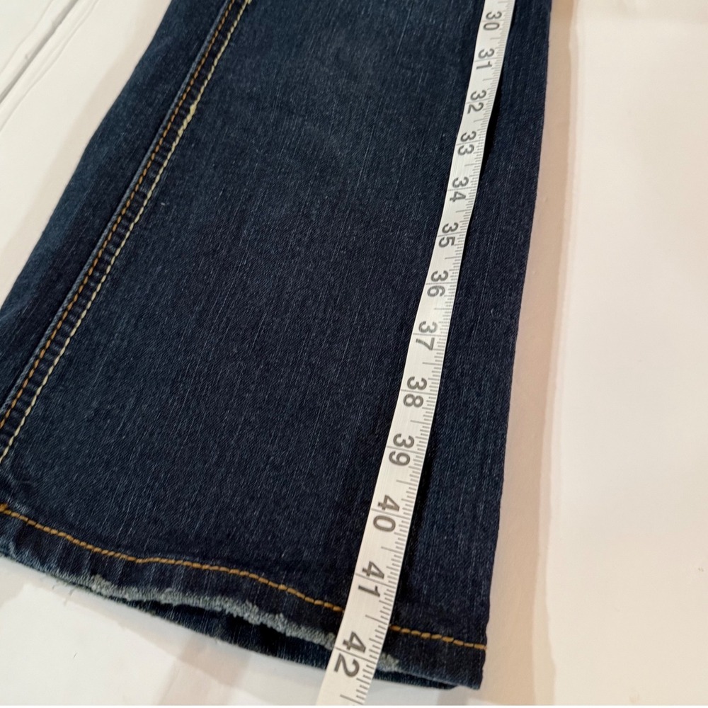 Rue21 Women's Dark Wash Flare Jeans Low Rise Y2K Style Size 32x34 Stretch Denim - Picture 3 of 8